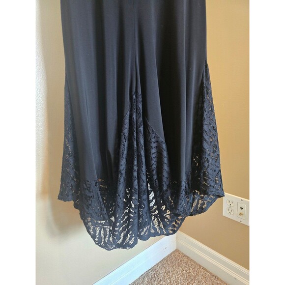 Joseph Ribkoff black mid length dress with lace bottom. Size 8 - Picture 4 of 9